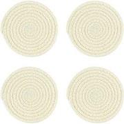 Krumble Pannenonderzetter rond - Katoen - Beige - Set van 4