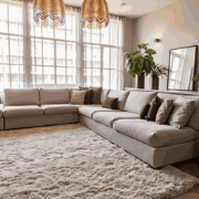 Hoogpolig vloerkleed Fender beige - Polyester