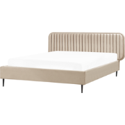 BRIN - Tweepersoonsbed - Taupe - 160 x 200 cm - Fluweel