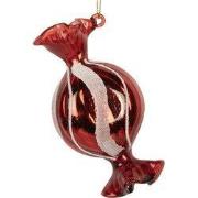 Clayre & Eef Kersthanger 5x4x10 cm Rood Glas