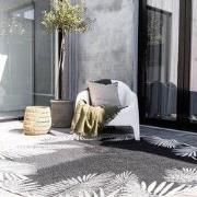 Rond Buitenkleed Leaf - Zwart - dubbelzijdig - EVA Interior - Polyprop...