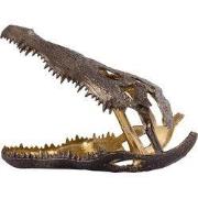 PTMD Deco object Krokodil Lizee - 52x26x39 cm - Aluminium - Messing