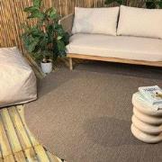 Rond buitenkleed Tone linnen - Interieur05 Beige - Polypropyleen - Ron...