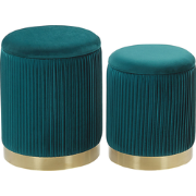 MIRAMAR  - Poef - Blauwgroen - Fluweel