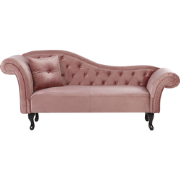 LATTES - Chaise longue - Roze - Linkerzijde - Fluweel