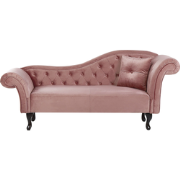 LATTES - Chaise longue - Roze - Rechterzijde - Fluweel