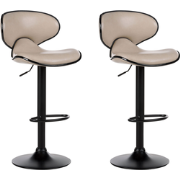 CONWAY II - Barkruk set van 2 - Lichtbeige - Kunstleer