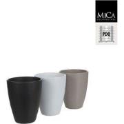 5 stuks - Bloempot Tusca pot rond mat 3 assorti h17,5xd13,5 cm