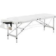 Aluminium Massagetafel Opvouwbaar - hoogte verstelbaar 215x60 cm - Wit