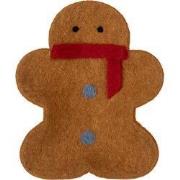 Clayre & Eef Decoratie schaal Gingerbread man 19x16x4 cm Bruin Vilt