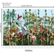 Oerwoud explosie - Kinderbehang - 389,6 cm x 280 cm - Walloha