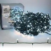 Cluster feeënverlichting LED 36m, 480 LED's koud wit, 8 lichtstanden I...
