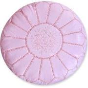 Leren Poef - Pink - Handgemaakt en stijlvol - Gevuld geleverd - Poufs&...