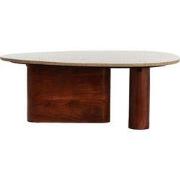 Light&living Salontafel 90x72x31 cm MAHELONA travertin zand+hout bruin