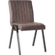 LABEL51 Eetkamerstoel Matz - Antraciet - Microvezel - Zwart Metalen Fr...