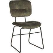 LABEL51 Eetkamerstoel Dez - Hunter - Velours - Zwart Metalen Frame