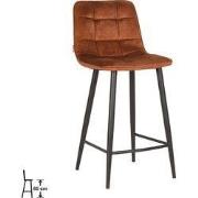 LABEL51 Barkruk Jelt - Oker - Velours - Laag