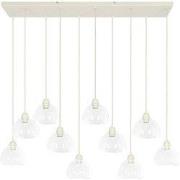 Light&living Hanglamp 10L 120x19x14 cm BISHO glas helder+crème