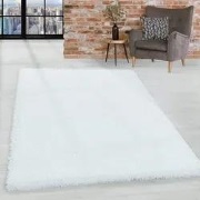 Azure Hoogpolig Wit vloerkleed - Effen - 140 X 200 CM