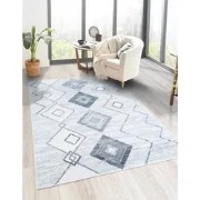 Sarande Vintage Grijs vloerkleed - Ruiten - 160 X 230 CM