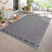 Tenedo Indoor & Outdoor Grijs vloerkleed - Geruit - 140 X 200 CM