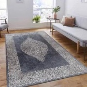 Amira Vintage Zwart vloerkleed - Wasbaar - 140 X 200 CM