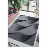 Jaden Modern Zwart / Grijs vloerkleed - Laagpolig - 120 X 170 CM