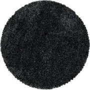 Luna Hoogpolig Effen Antraciet vloerkleed - Rond - 160 X 160 CM