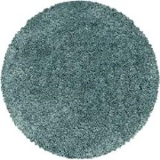 Azure Hoogpolig Effen Aqua Blauw vloerkleed - Rond - 160 X 160 CM