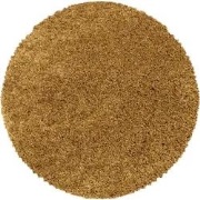 Azure Hoogpolig Effen Goud vloerkleed - Rond - 160 X 160 CM