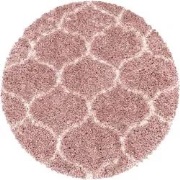 Azure Hoogpolig Roze vloerkleed - Rond - 80 X 80 CM