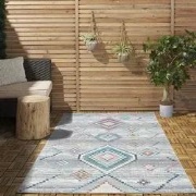 Sena Vintage Grijs / Multi vloerkleed - Indoor En Outdoor - Geruit - 1...