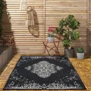 Rio Buitenkleed Indoor & Outdoor Zwart - 120 X 170 CM
