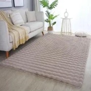 Felicia Hoogpolig Fluffy Beige vloerkleed - 3D Design - 140 X 200 CM