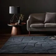 Shard vloerkleed - Laagpolig - 100% Wol - Geo Modern - Grijs Charcoal ...