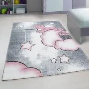 Kids Kinderkamer Beer Roze vloerkleed - - 80 X 150 CM