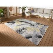 Binnen- En Buitenkleed - Flair Leaves Grijs/Geel - 200 X 285 CM