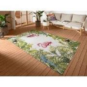 Binnen- En Buitenkleed - Tropical Flamingo & Leaves Meerkleurig - 80 X...