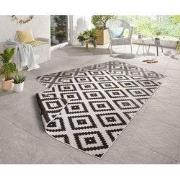 Binnen & Buiten Omkeerbaar vloerkleed - Malta Zwart/Crème - 80 X 350 C...