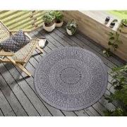 Rond Binnen & Buitenkleed Omkeerbaar - Porto Grijs/Antraciet - Ø 140 C...