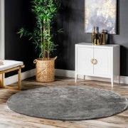 Rond Wasbaar vloerkleed - Solid Grijs - Ø200 CM