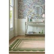 Laagpolig vloerkleed Lois - 100% Wol - Groen - 160 x 230 cm