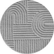 Rond Laagpolig vloerkleed Arte - Japandi Stijl - Zilver / Grijs - 200 ...