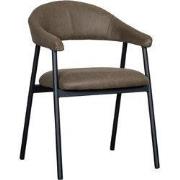 LABEL51 Eetkamerstoel Amaze - Moss - Micro Suede - Zwart Metalen Frame