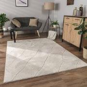 Laagpolig Modern Vloerkleed Utrilia - Creme - 80x150 cm