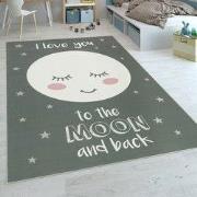 Kindervloerkleed - Aleris - Maan - Grijs - 80x150 cm