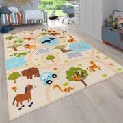 Kindervloerkleed - Binola - Stad & Dieren - Multi - 100x200 cm