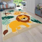 Kindervloerkleed - Binola - Dieren - Beige - 100x200 cm