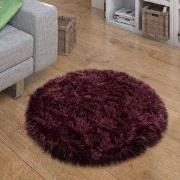 Hoogpolig Vloerkleed Plavera - Effen Uni - Paars - 60x60 cm