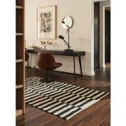 Laagpolig Wollen Vloerkleed Donna - Zwart / Naturel / Wit - 160x230 cm